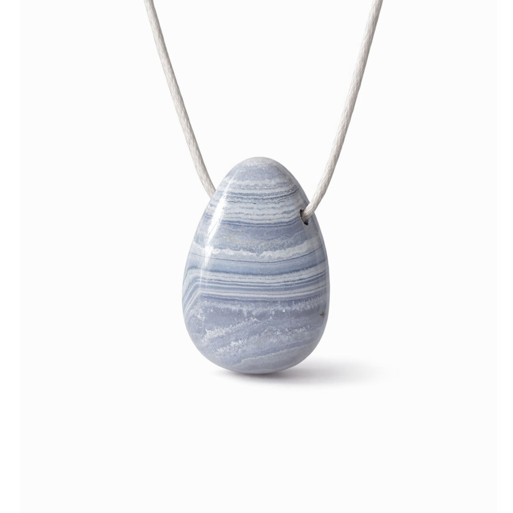 Chalcedon (blau) Anhänger gebohrt
