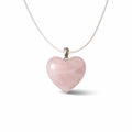Herzanhänger mit 925er Silber-Öse Rosenquarz