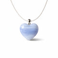 Herzanhänger mit 925er Silber-Öse blauer Chalcedon