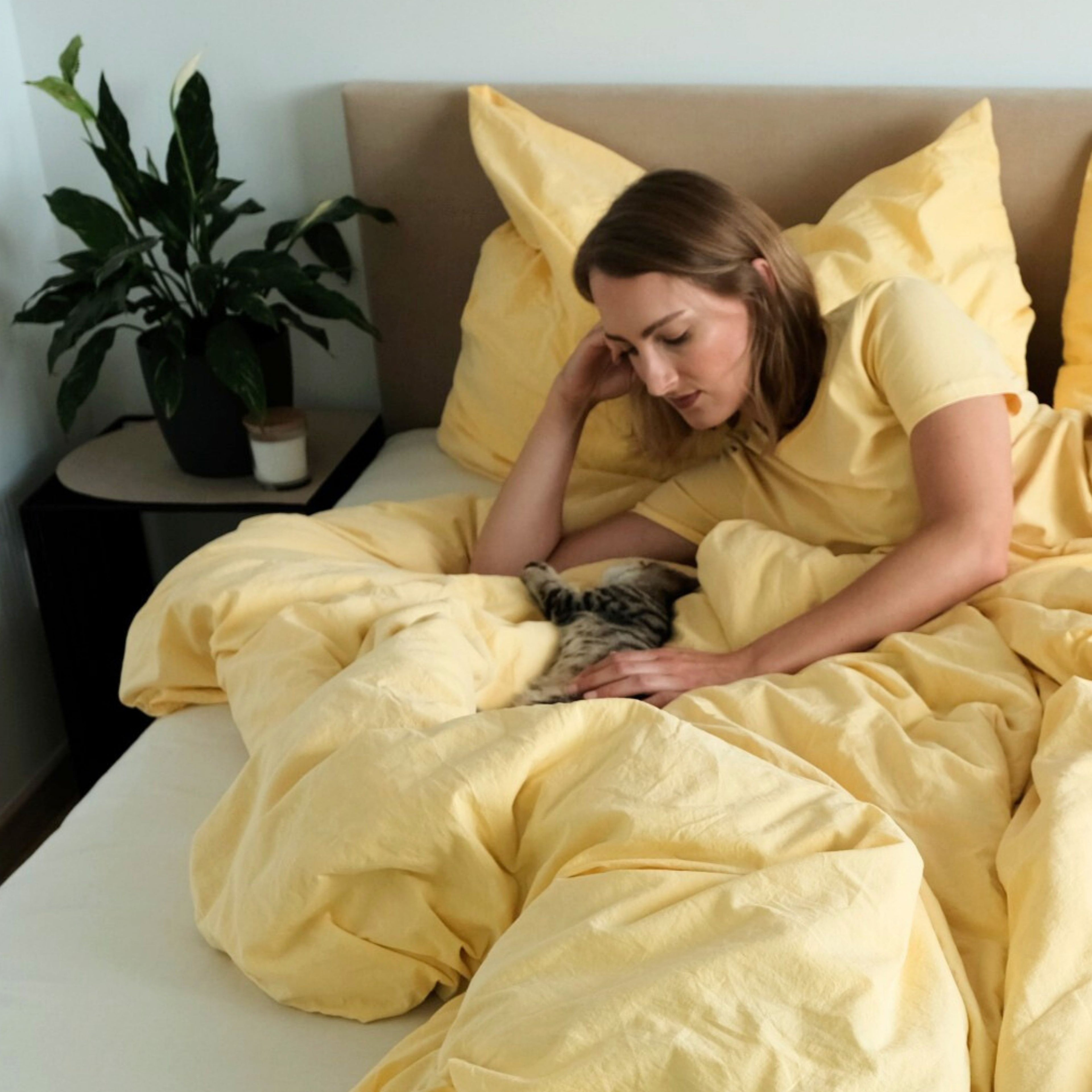 Bettdeckenbezug Gelb