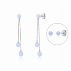 2in1 Chalcedon Ohrringe