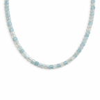 Halskette Aquamarin-Würfel