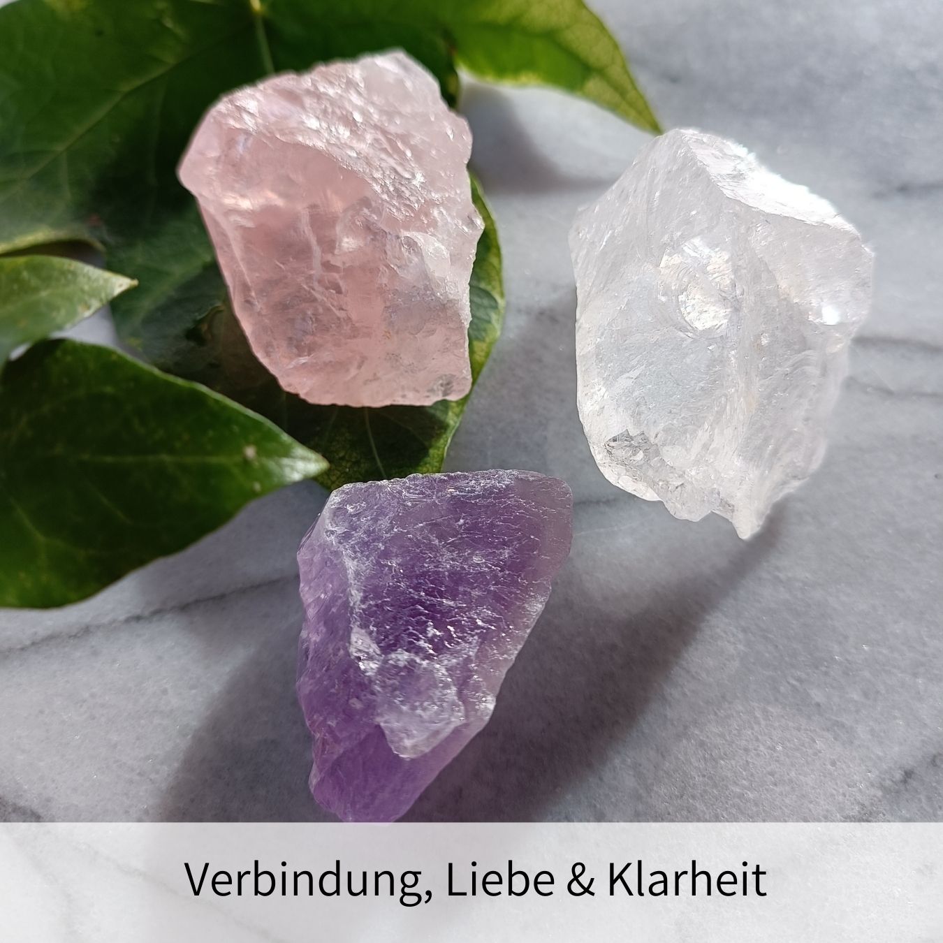 200g Rohsteine für Trinkwasser (Rosenquarz, Bergkristall, Amethyst)