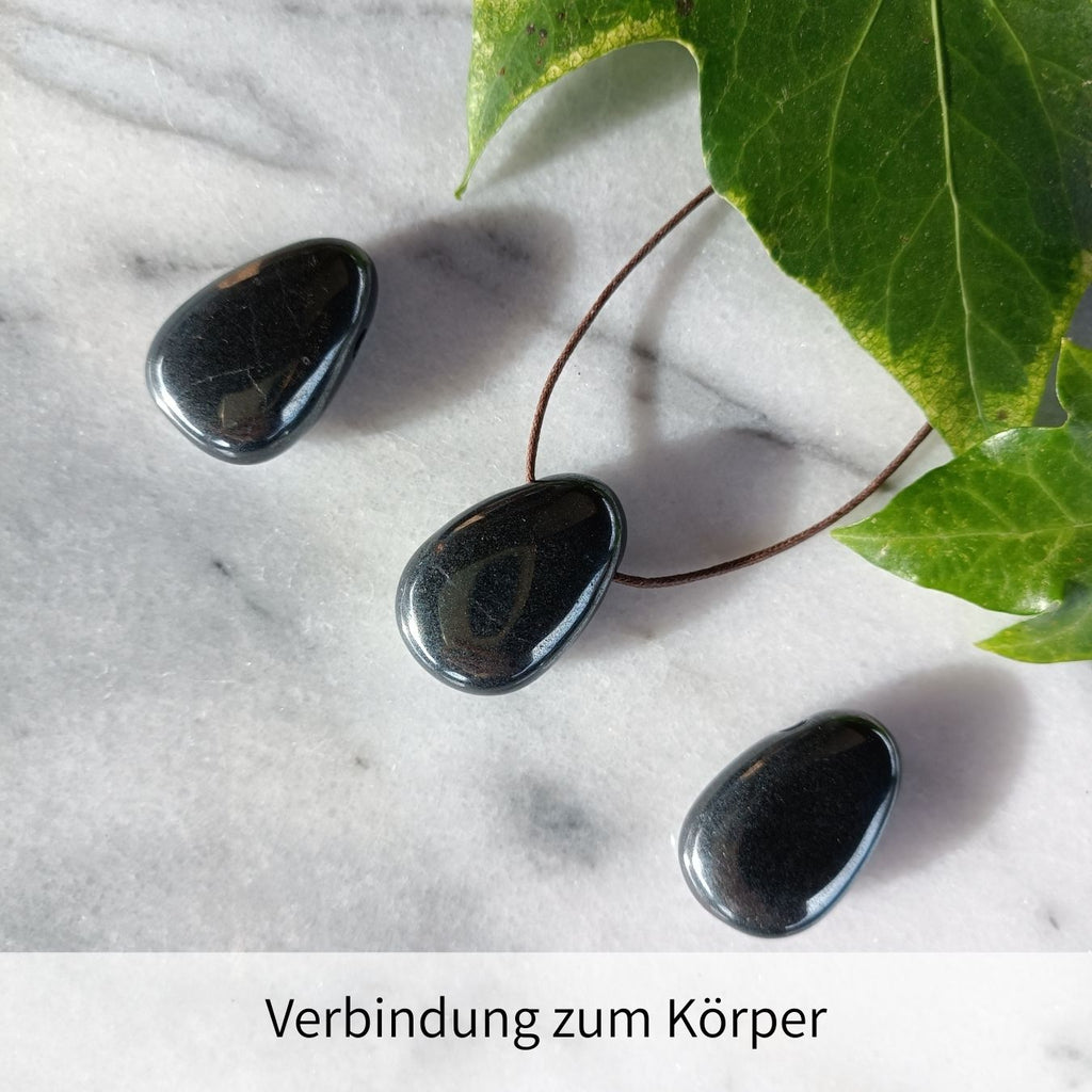 Hämatit Anhänger gebohrt