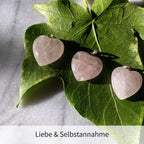 Herzanhänger mit 925er Silber-Öse Rosenquarz